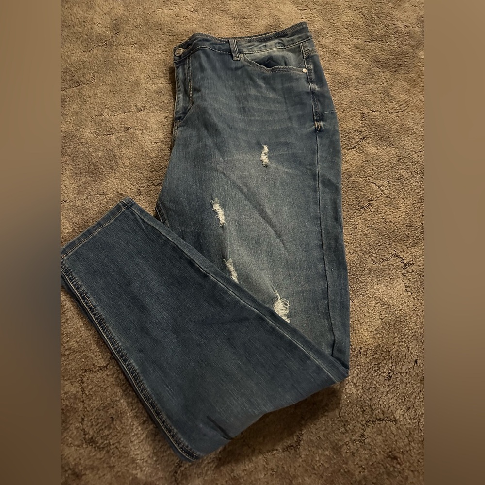Eloquii Ripped Skinny Jeans Size 22L